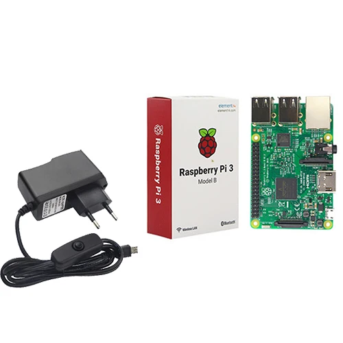 Комплект Raspberry Pi 3 Model B 5V2. 5A блок питания с переключателем+ sd-карта 16G+ корпус ABS+ вентилятор охлаждения+ радиатор+ кабель HDMI+ камера 5 Мп