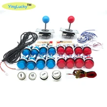 Kit de bricolage d'arcade zéro retard pièces d'arcade paquets 2 * sanwa Joystick 2*5 V bouton-poussoir LED 2 * USB à PC/Raspberry Pi Board(China)