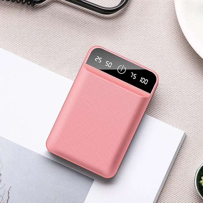 Для Xiaomi iPhone samsung, портативный мини внешний аккумулятор, 10000 мА/ч, быстрая зарядка, Внешняя резервная батарея, повербанк для смартфона - Цвет: Pink