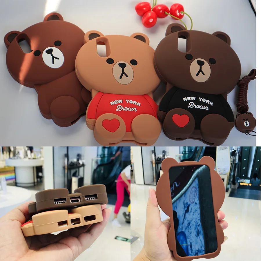 Cute Cartoon 3D Loving Bear Phone Case for Huawei P20 Case