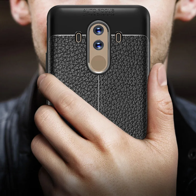 Ультра тонкий мягкий личи кожаный ТПУ чехол для Huawei Mate 10 20 Pro X протектор 9 Lite