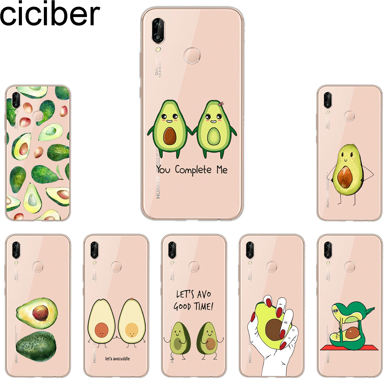 

ciciber Phone Cases for Huawei P20 P8 P9 P10 Mate 20 10 9 Lite 2017 X Pro Soft TPU Cover for Huawei P Smart 2019 Fruit Avocado