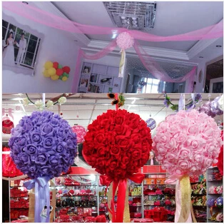 

Big size 35CM free shipping wedding ceremony decoration flower balls artificial foam roses flower