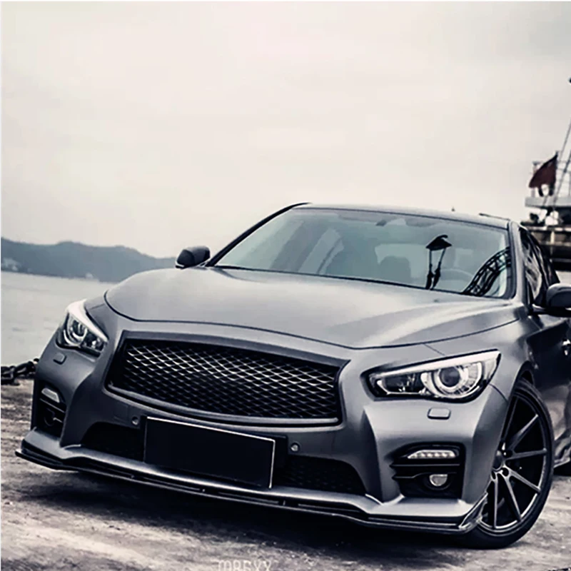 Лояльность для INFINITI Q50 Q50S Спорт передний бампер губы PP окрашенные гоночный блеск черный автомобиль Стайлинг Аксессуары
