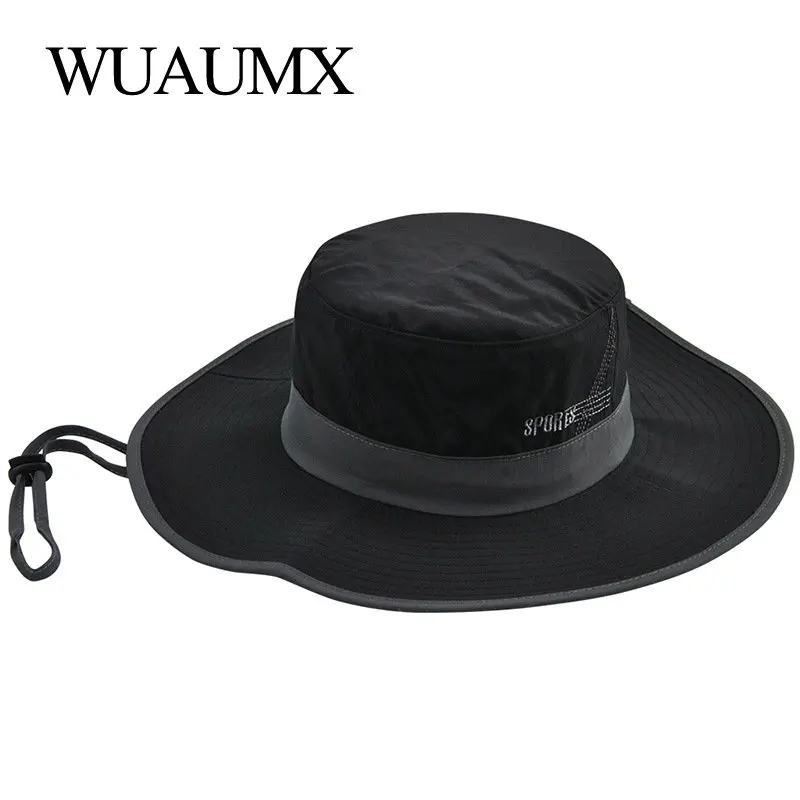 Wuaumx летняя Панама Для мужчин Для женщин быстрое высыхание Панама рыбаловедские Снасти Шляпа с широкими пляжный навес шляпа уличная шапка Складная