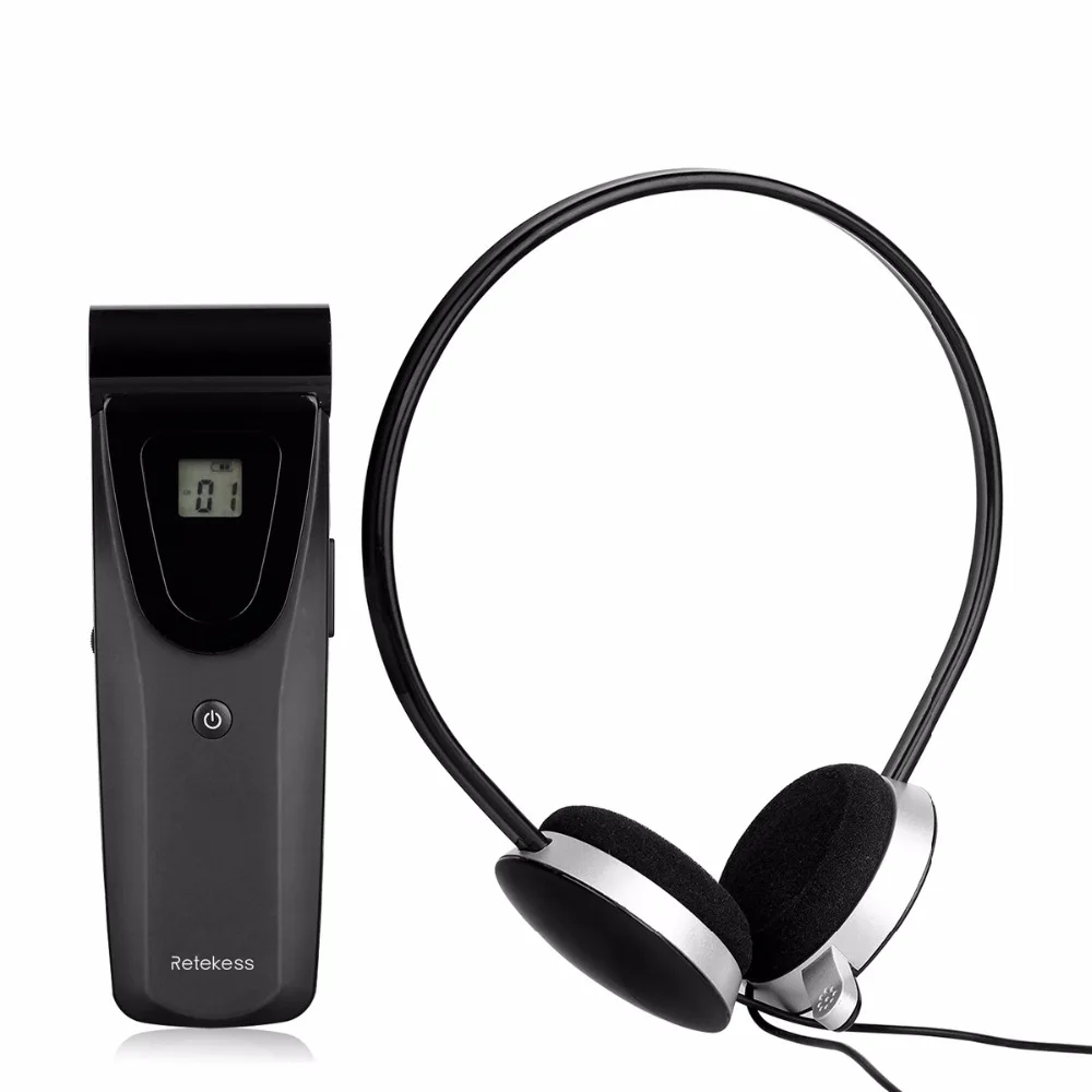 

Retekess T121 16 Channels Noise-free Infrared Receiver for Digital Infrared Wireless Emission Conference System with Headphone