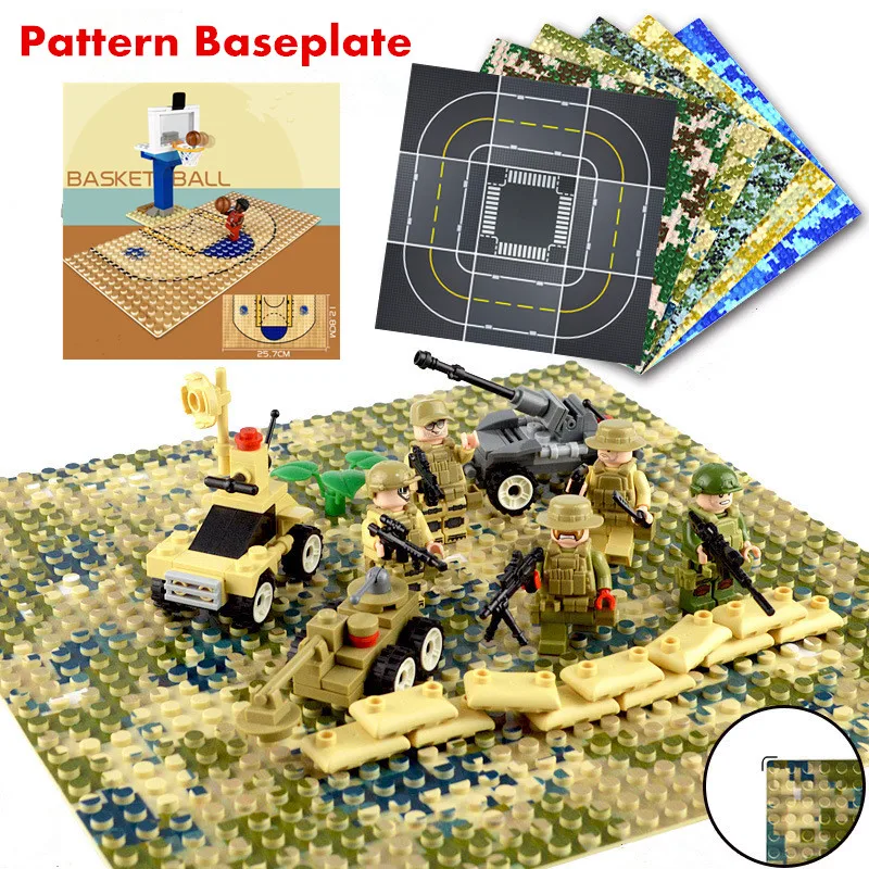 

32*32 Dots Pattern Baseplate Road Football Legoed MinifiguresING Military Highway Basketball Figures Base Plate Blocks Toys Gift