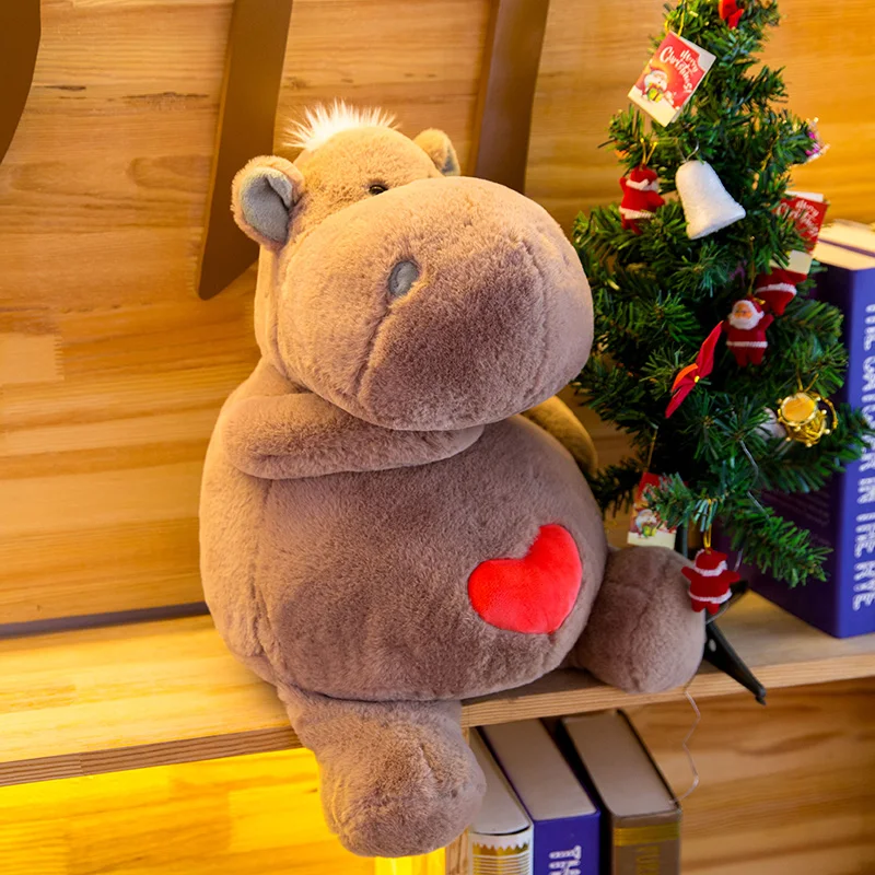 Kawaii Soft Love Heart Hippo Plush Doll Big Stuffed Cartoon Hippos Baby Toy Doll for Children Gift Decoration 20inch 50cm DY50617 (12)