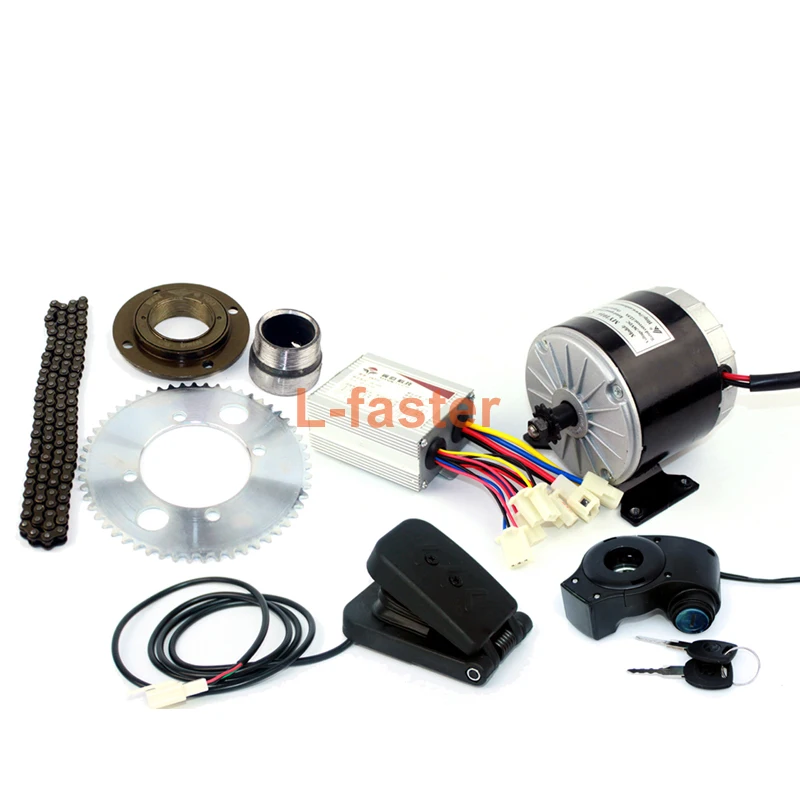 

24V36V 350W Motor Kit Electric Gokart Engine System With Gas Pedal Electric Child Bike Conversion Kit DIY Electric 4-wheels Cart