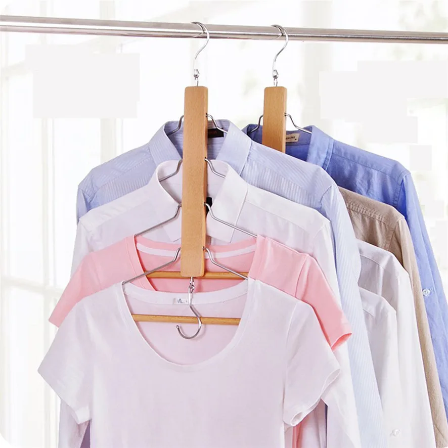 

NER 2017 Dropshipping Wooden Multifunctional Solid Wood Clothes Racks Hanger B782