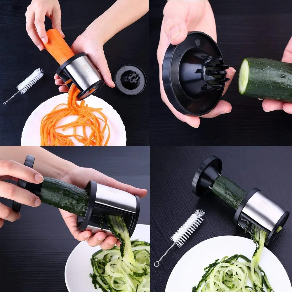 Нержавеющая Сталь Спираль слайсер Терка-шинковка для овощей ручной измельчитель Паста Лапша спагетти чайник Кухня гаджеты для Viggies