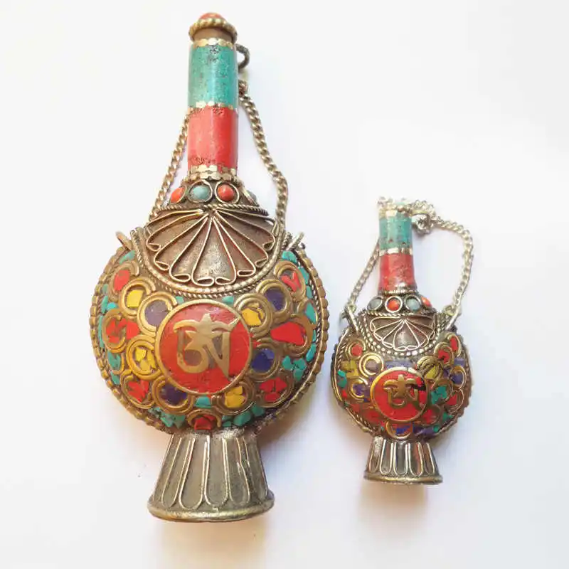 BYH048 непальский табак бутылка Тибетский ОМ амулет подвески Тибет коллекционные