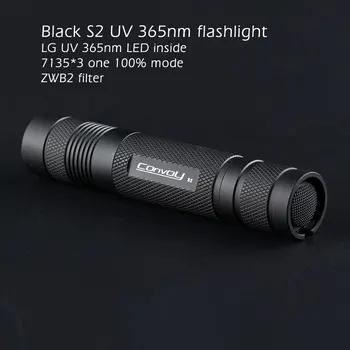 

Convoy S2 UV 365nm LED Flashlight ,NichiaUV 365nm LED inside,OP reflector,Fluorescent agent detection by 18650 Battery