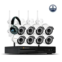 8CH 1080P 2MP IP Camera Audio Record Wireless Security CCTV System Home NVR wifi Video Surveillance Kits Set wi-fi Led Light Cam