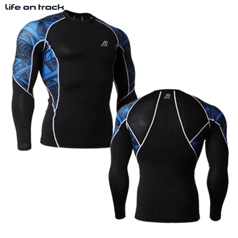 

2016 Spring Cycling Jerseys Sportwear Men's Fitness & Exercise Compression Base Layer Double Graphic Sleeves Gym Running Tights