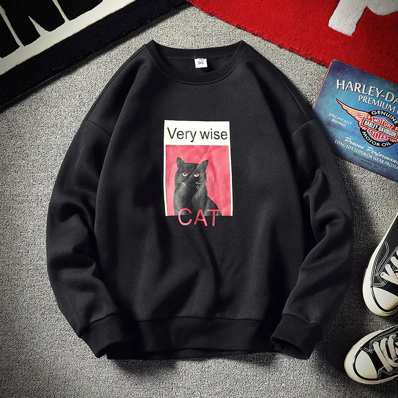 

Men plus velvet Changxiuweiyi round collar Korean version of the trend 2019