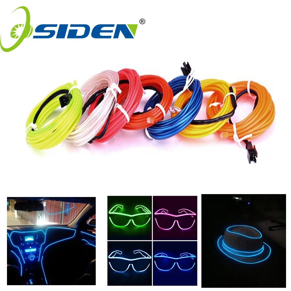 OSIDEN EL провода 1M3M5M USB неоновый светильник строка светодиодный тележка на колесах