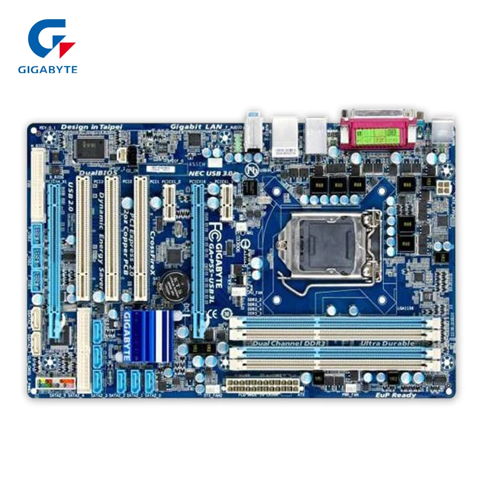 

Gigabyte GA-P55-USB3L Desktop Motherboard P55-USB3L P55 LGA 1156 Core i7 i5 i3 DDR3 16G SATA2 USB3.0 ATX