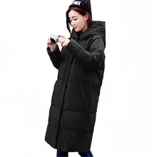 2017 Winter Women Jacket New Fashion High Quality Slim Warm Hooded Comfortable Medium long Pure color