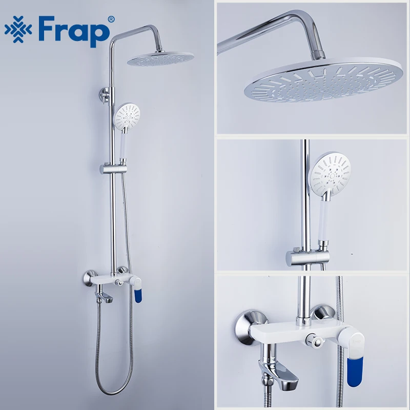 FRAP Sanitary Ware Suite bathroom shower faucet bath shower mixer taps rainfall shower head set waterfall faucet griferia