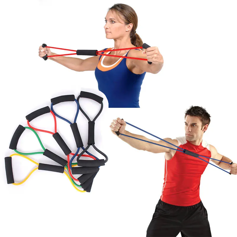 2015 5 color rubber developer latex chest expander tension device yoga