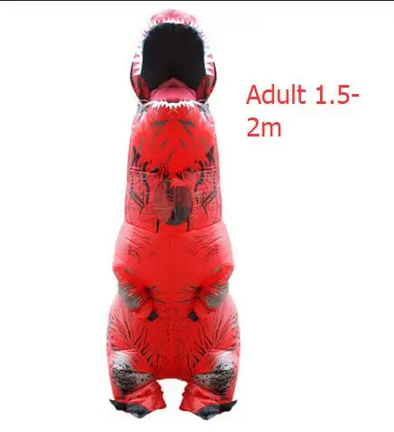 T-Rex Red Adult Костюмы для Пурима Airblown фен управляемый T-Rex надувной динозавр костюм наряд вечеринка Хэллоуин костюм для детей взрослых Динозавр - Цвет: T-Rex Red Adult