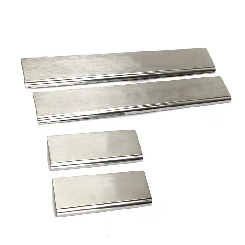 4x Silver Stainless Steel Door Sill Protectors Entry Guards Scuff