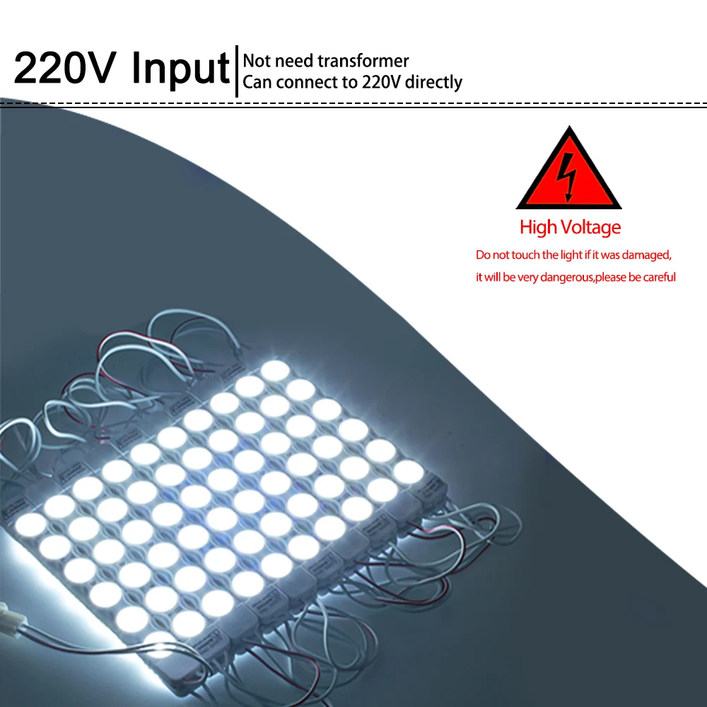 20 шт. светодио дный модуль SMD 2835 6 светодио дный s 220 В инъекций объектив IP65 водонепроницаемый для DIY освещение проект реклама свет box витрина