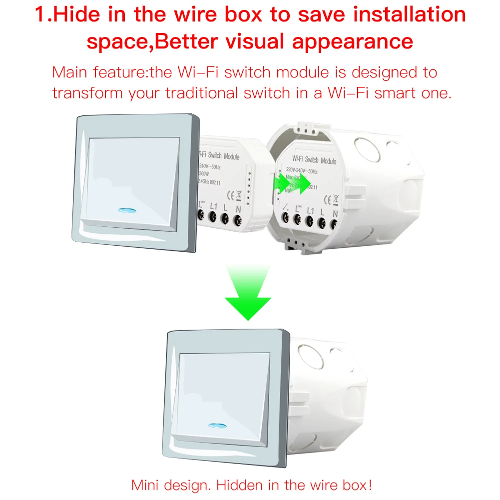 Wifi умный светильник-переключатель Diy выключатель модуль Smart Life/приложение Tuya дистанционное управление, работает с Alexa Echo Google Home 1/2 способ