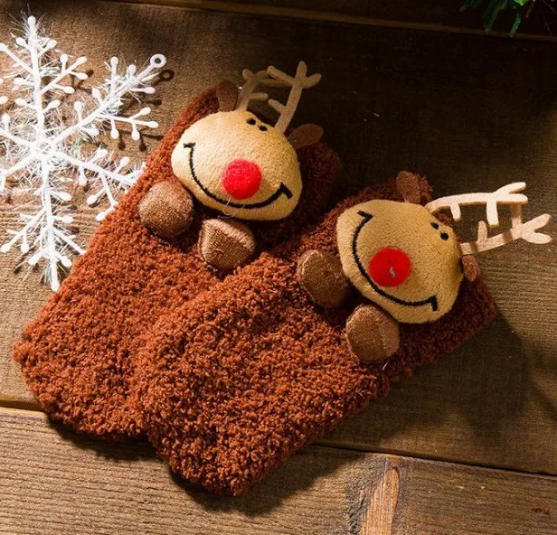 10 пар рождественских носков для мамы и ребенка толстые коралловые флисовые Носки для малышей носки для родителей и детей с героями мультфильмов теплые домашние забавные нескользящие носки - Цвет: COLOR 2