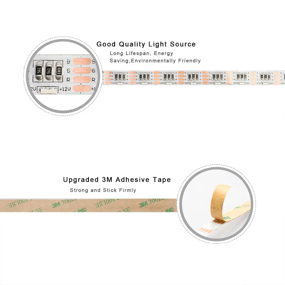 

[Seven Neon]high bright 335 SMD Side Emitting RGB LED STRIP LIGHT TRAP 12V 60 LEDS/M 10MM 020LED Flexible Ribbon Light