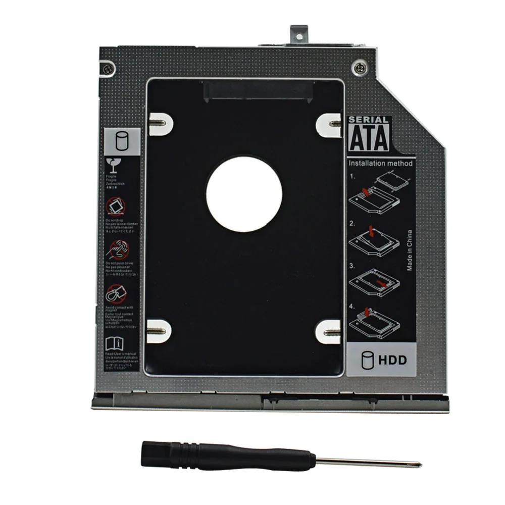 TISHRIC For HP EliteBook 2560P 2570P 2nd 9.5mm SATA 2.5 SSD HD HDD DVD Hard Disk Drive Caddy