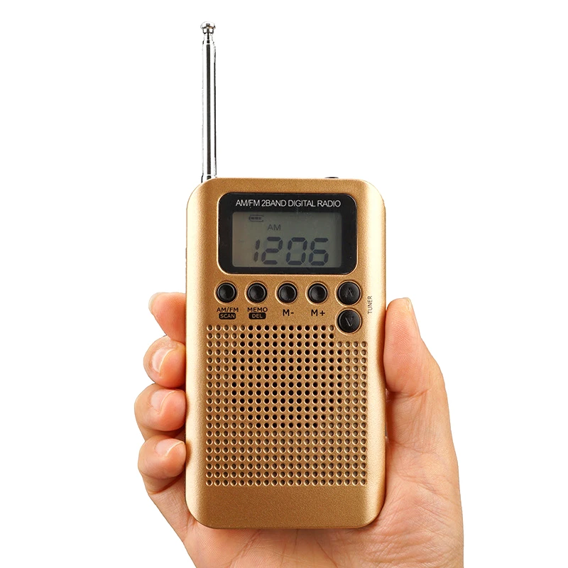 Мини Lcd цифровой FM/AM радио динамик с будильником и функцией отображения времени 3,5 мм разъем для наушников и зарядный кабель