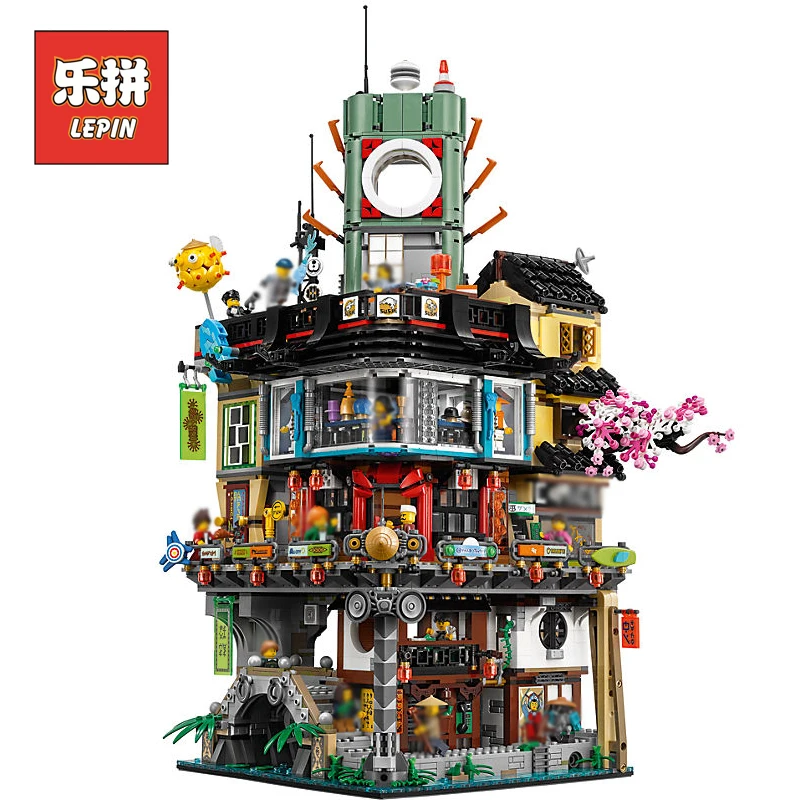 

Lepin 2018 New Ninja Creator City 70620 Masters of Spinjitzu Model Building Blocks Brick Children Toys Birthday Gift lepin 06066