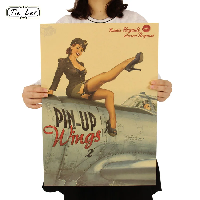 

World War ll Sexy Girl Nostalgic Newspaper Poster Bar Cafe Adornment Wall Sticker 51.5X36cm