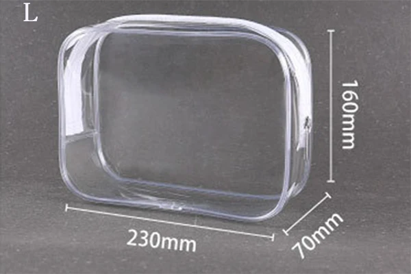 Прозрачные ПВХ сумки, органайзер для путешествий, прозрачная косметичка, косметичка, красивый чехол, косметичка, моющиеся сумки - Цвет: L