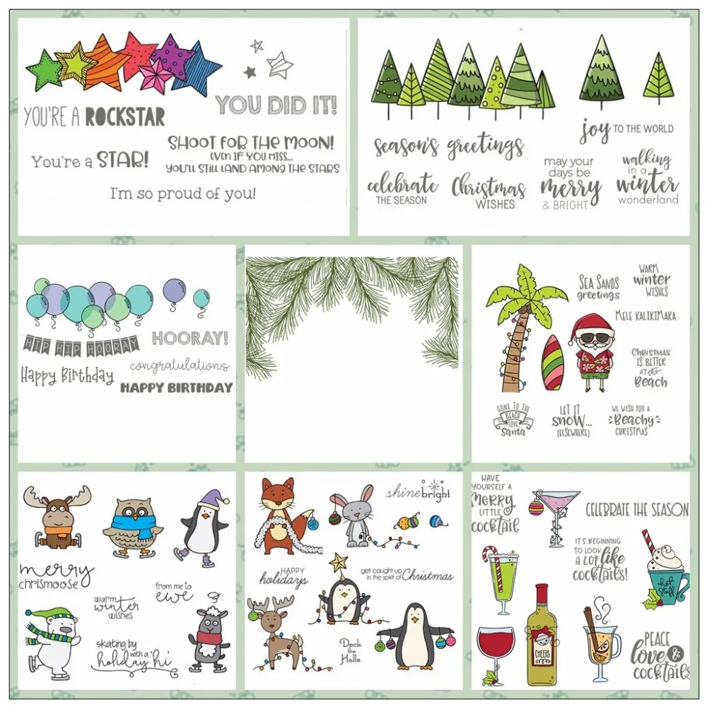 

Good Crafts Xmas Pattern Prints Transparent Clear Silicone Stamp/Seal for DIY scrapbooking/photo album Decor Stencil
