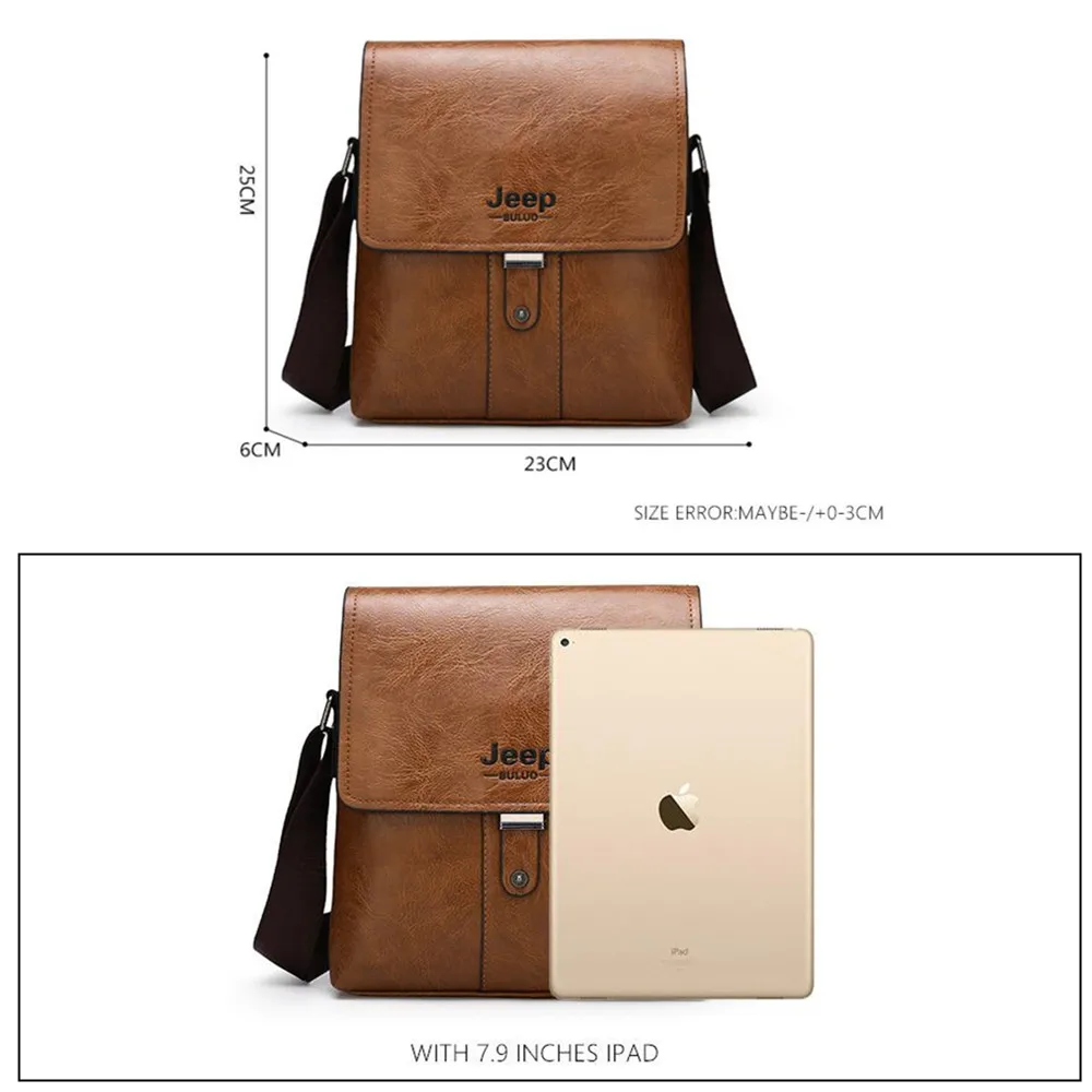  JEEP BULUO Men Shoulder Bag Set Big Brand Crossbody Business Messenger Bags For Man Fashion Casual  - 33054423490