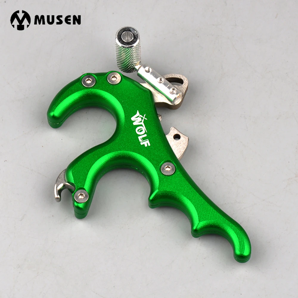 WOLF Stainless Steel 4 Fingers Archery Grip Caliper Release Aid in