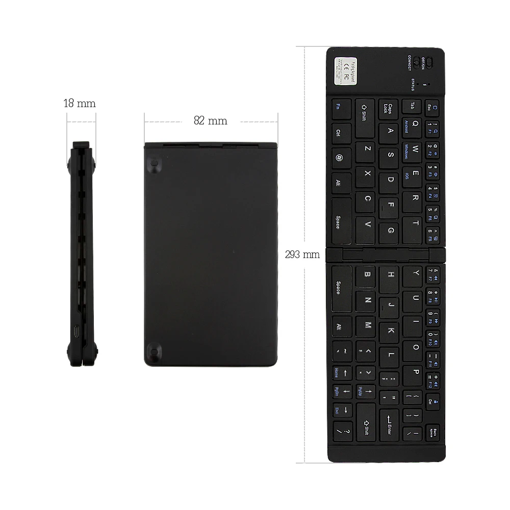 CHUYI Wireless Bluetooth 3.0 Mini Keyboard Portable Folding Rechargeable Slim Foldable Keyboard For IPhone Android Laptop PC