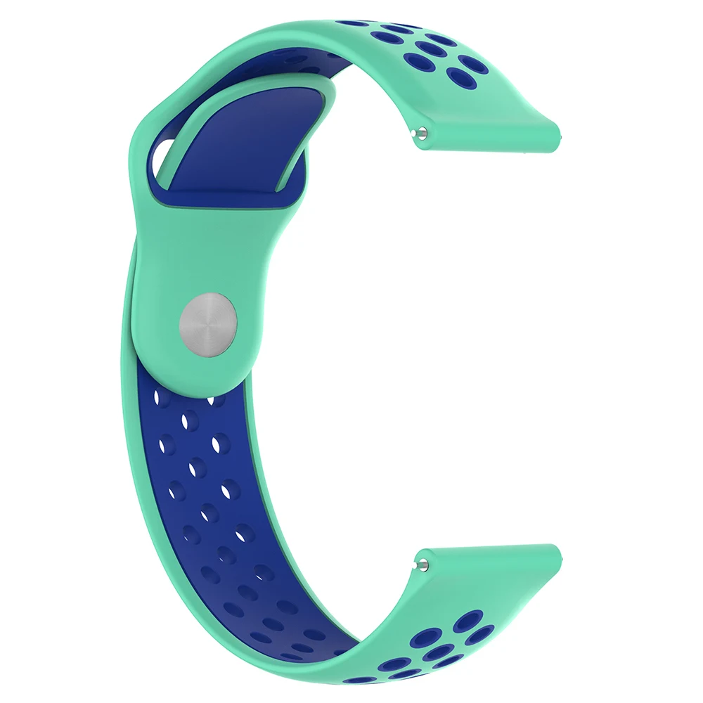 Ремешок для часов samsung Galaxy Watch 42 мм 46 мм сменный ремешок для часов 20 мм силиконовый ремешок двухцветный спортивный браслет - Цвет: Teal Blue