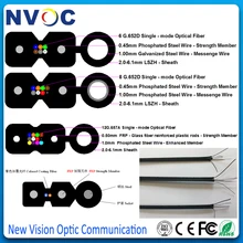 SM, 4 ядра, G657A1, стальной силовой элемент(0,5 мм* 2)+ стальной мессенджер(1,0 мм), LSZH Куртка, диаметр: 5,0*2,0, GJYXFCH FTTH наружный волоконный кабель