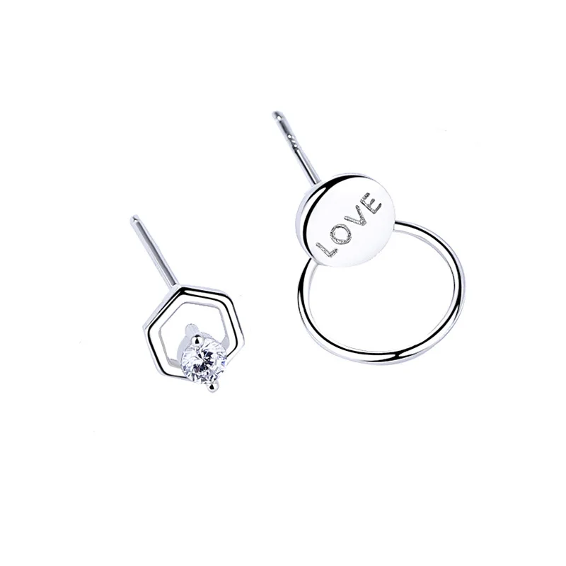 Round cz 925 sterling silver earrings for women 4