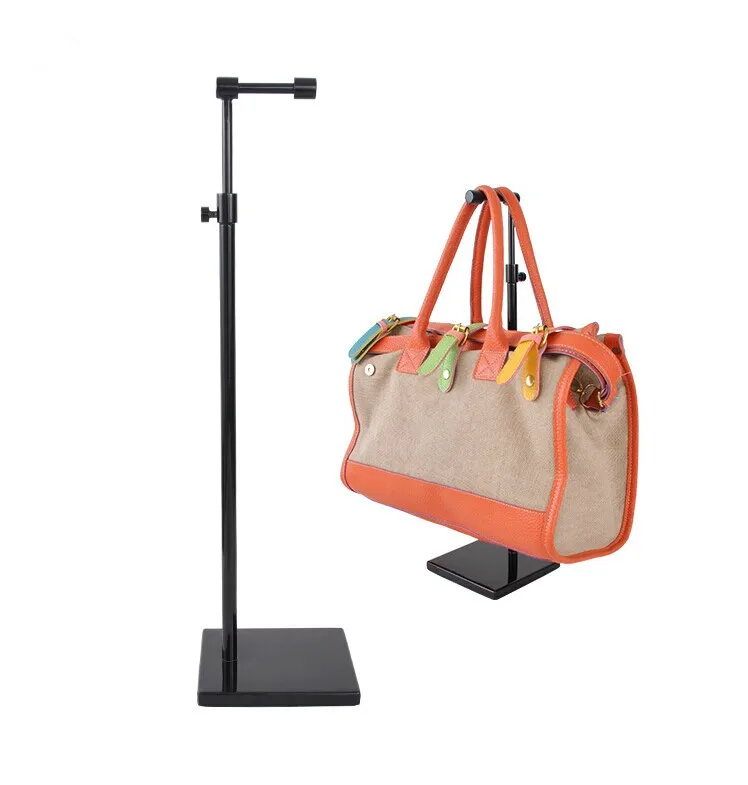 cheap Bags rack Thicken base handbag display stand men women bags display rack adjustable metal hat wig Purse scarves holder rack