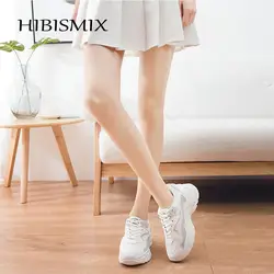 HIBISMIX/Женские однотонные кроссовки, сезон весна-осень, Студенческая Повседневная обувь на платформе, разноцветные кроссовки на шнуровке