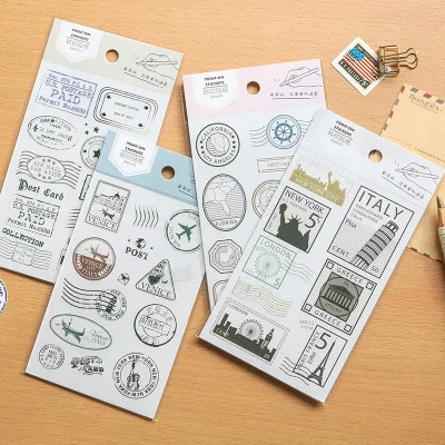 

1pcs Stamp shape Figure Memo Pad Diary Stickers Kawaii Planner Scrapbooking Stationery Escolar School Supplies
