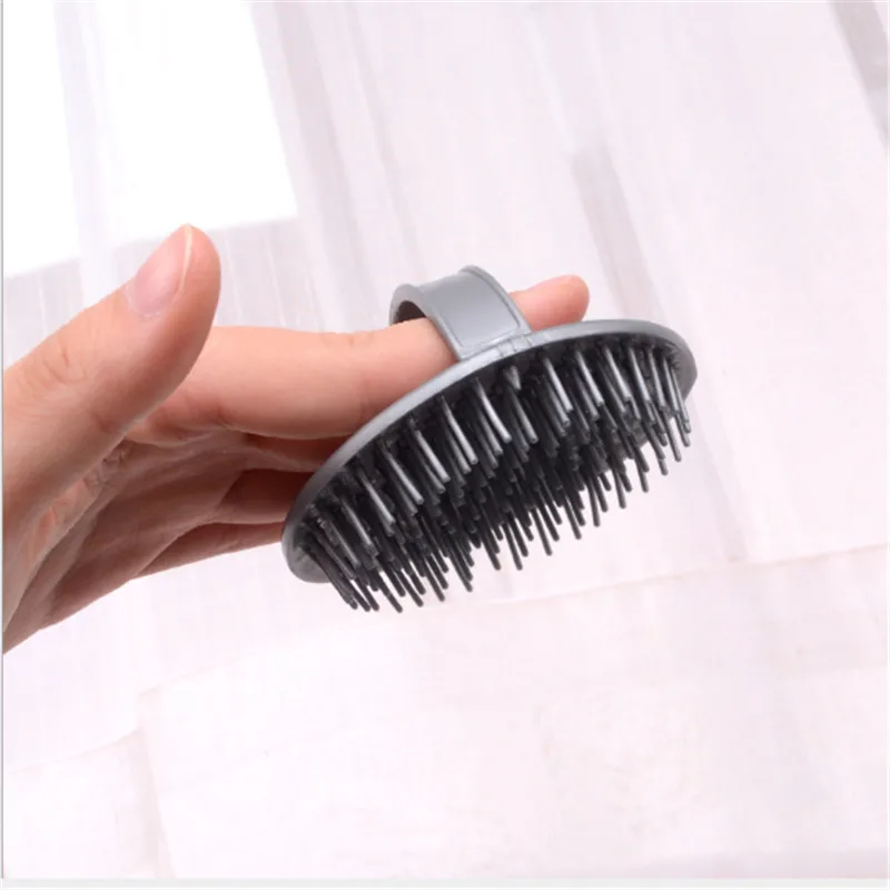1 шт. серый Шампунь щетка расческа мягкий силиконовый массажный инструмент для кожи головы противоскользящая щетка для мытья волос для мужчин и женщин