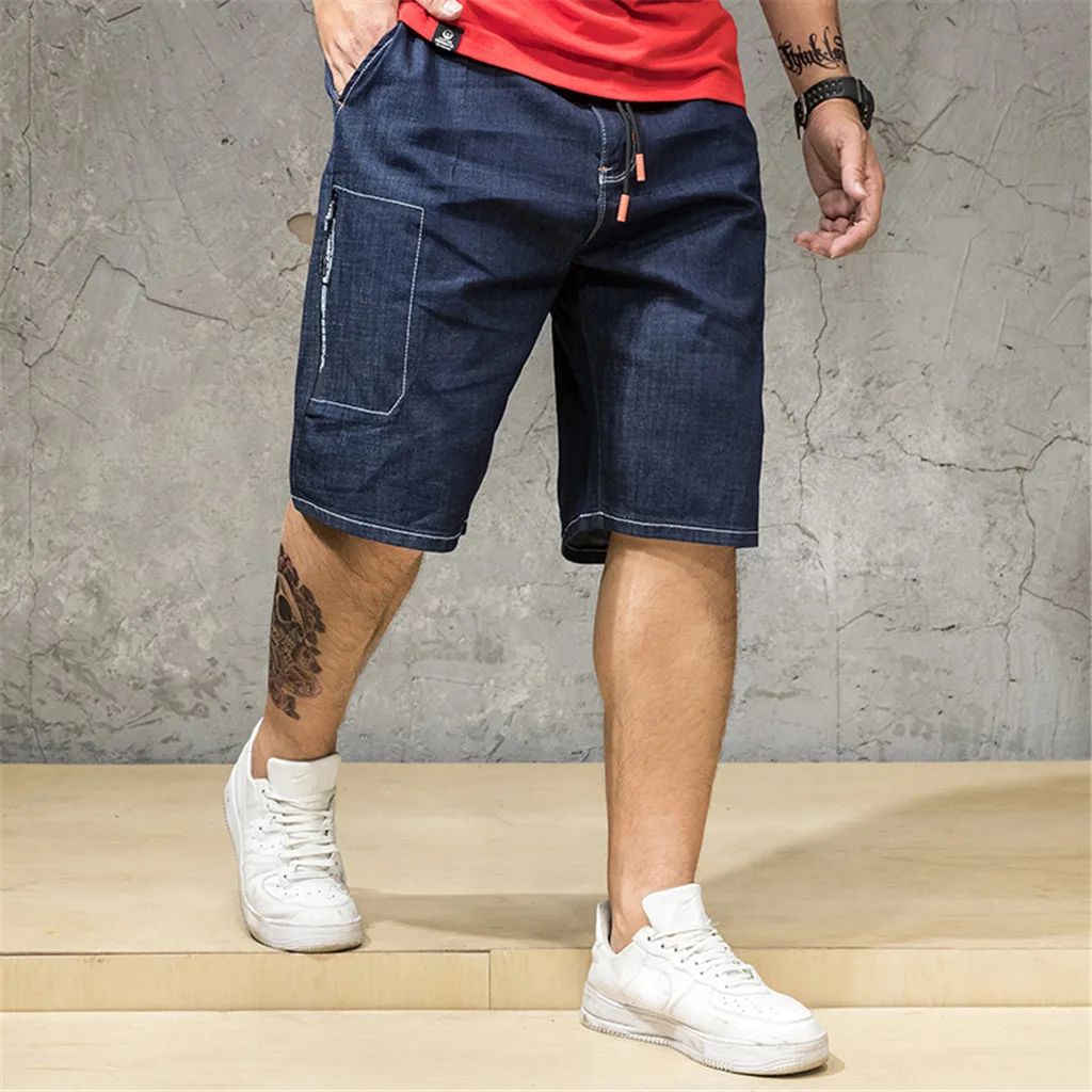 

Men Summer Jeans Hommes Jean Shorts Skate Board Harem Fashion Jean Plus Size