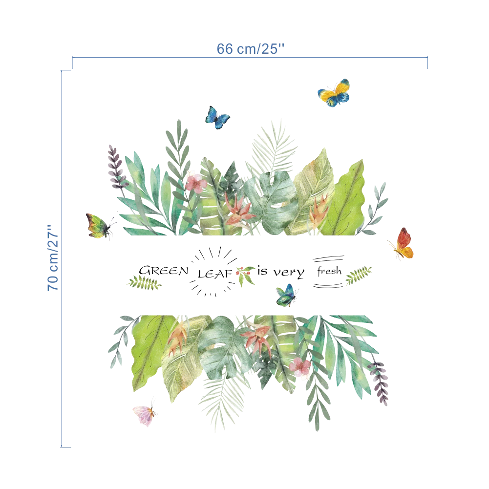 Тропические листья дерева цветок бабочка стикер на стену s DIY растение Наклейки на стены для гостиной спальни украшения домашний Декор стикер