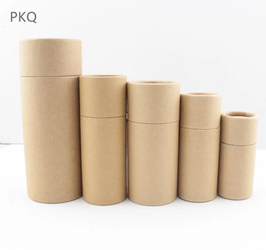 

25pcs 10ml/20ml/30ml/50ml/100ml kraft paper jar Oil bottle packaging box round cardboard Lipstick Perfume box dropper bottle box